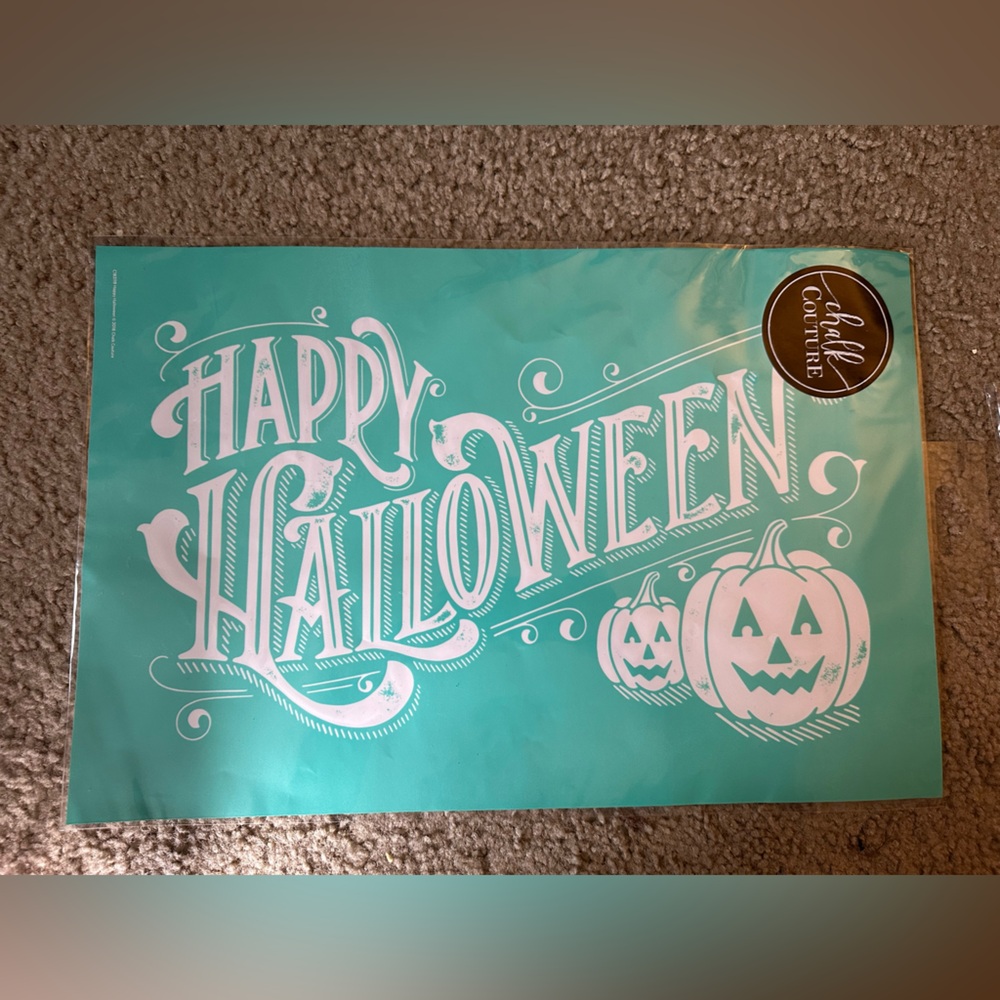 Chalk Couture 'Happy Halloween' Sign and Halloween stencils